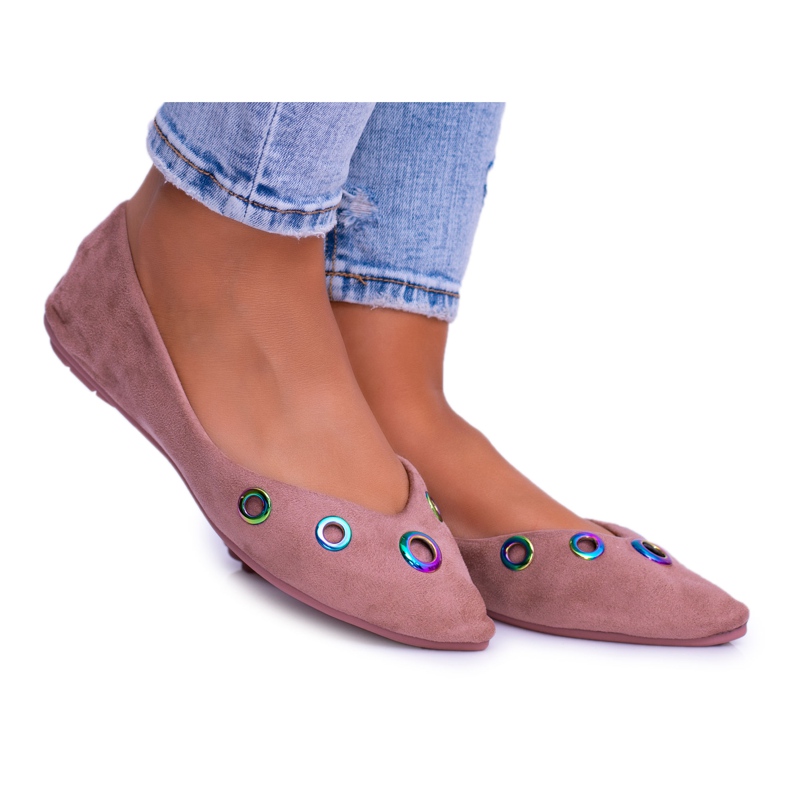 Lu Boo Pink Ballerina In Octavia Spitz Gasoline Eyelets roz