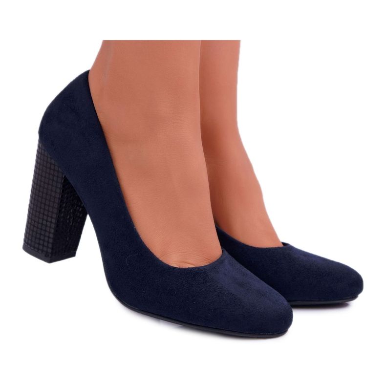 Pompe de damă Sergio Leone PB200 Suede Blue Navy Selva albastru marin