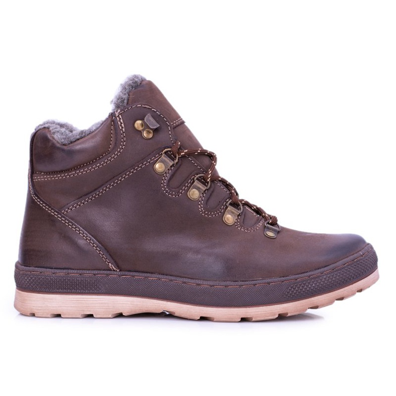 Mario Boschetti Cizme calde pentru bărbați din piele maro Abelo