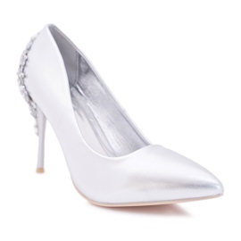 Belluci Tocuri înalte argintii pentru femei, cu decorațiuni Larento gri Belluci Tocuri înalte argintii pentru femei, cu decorațiuni Larento gri