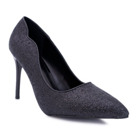 FB1 Stilete de dama Black Glitter Extrade negru FB1 Stilete de dama Black Glitter Extrade negru