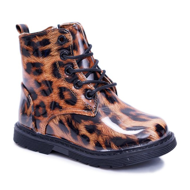 Cizme pentru copii încălzite cu Trappers din blană Panterka Darsin maro