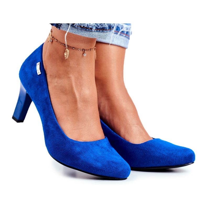 Pompă de damă Sergio Leone Suede Indigo Orsola albastru