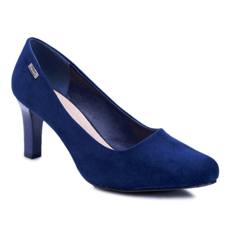 Pompă de damă Sergio Leone Navy Blue Suede Orsola albastru marin