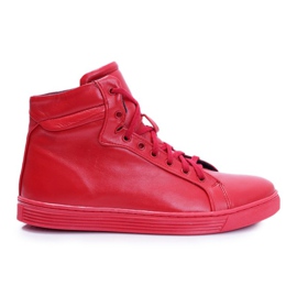 Bednarek Polish Shoes Adidași din piele pentru bărbați Bednarek Red Edys roșu Bednarek Polish Shoes Adidași din piele pentru bărbați Bednarek Red Edys roșu