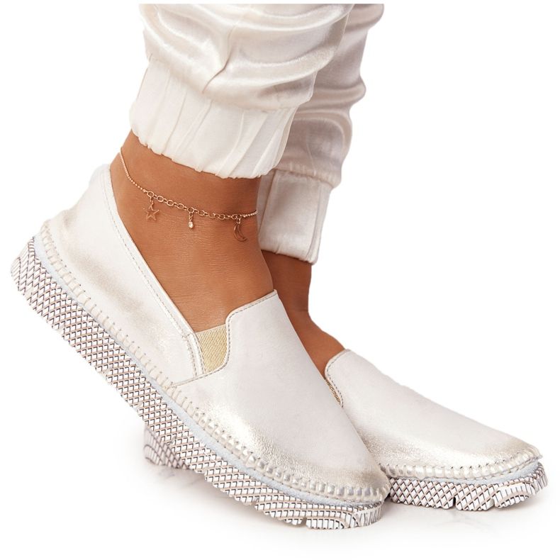 Pantofi de damă din piele Maciejka din piele pentru bărbați 03512-25 de aur