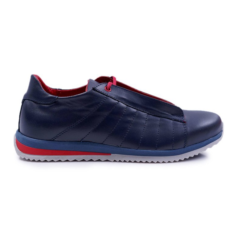 Bednarek Polish Shoes Pantofi bărbătești din piele pentru bărbați Bednarek Sport Blue Geos albastru marin