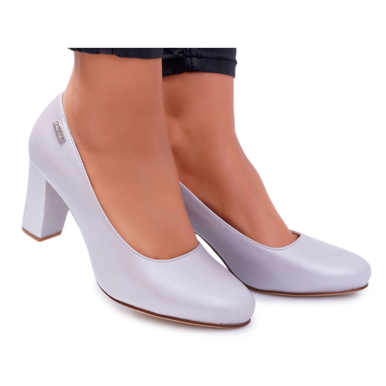 Pumps pentru femei Sergio Leone PB130 Silver Pearl Amber gri Pumps pentru femei Sergio Leone PB130 Silver Pearl Amber gri