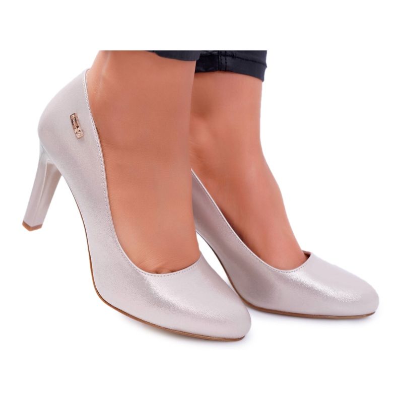 Pompă de damă pe toc Sergio Leone 1457 Golden Campbell de aur