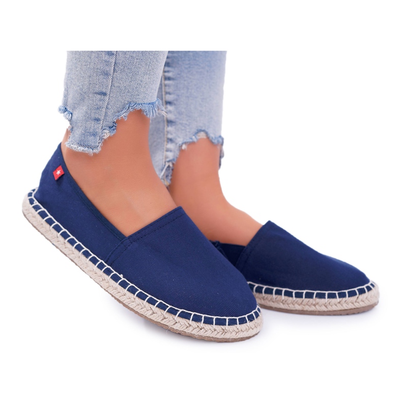 Espadrile pentru femei Tălpă împletită Blue Navy Big Star DD274A151 albastru marin
