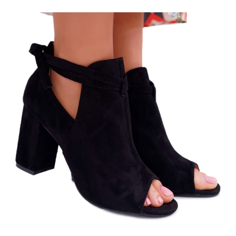 Vinceza Sandale cu botine negre pe bară Degete deschise Gri negru Vinceza Sandale cu botine negre pe bară Degete deschise Gri negru