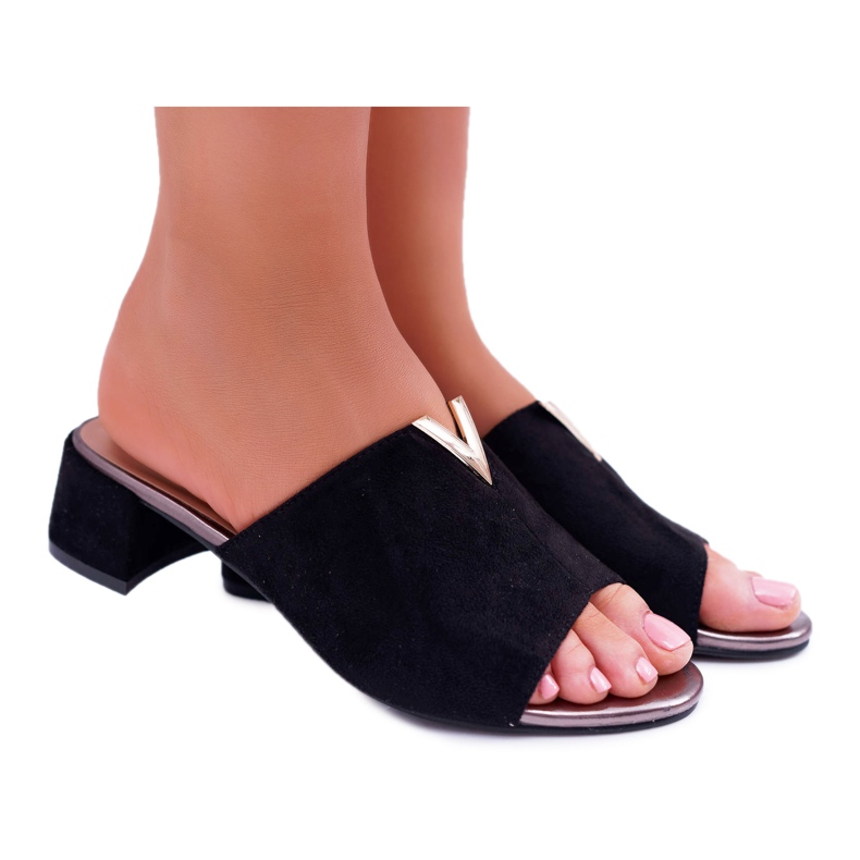 Vinceza Papuci clasici eleganți pentru femei pe bloc Demea negru