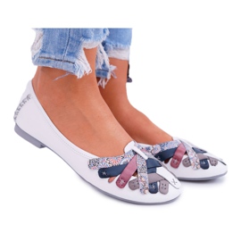 Balerini de damă Piele Maciejka Alb 01358