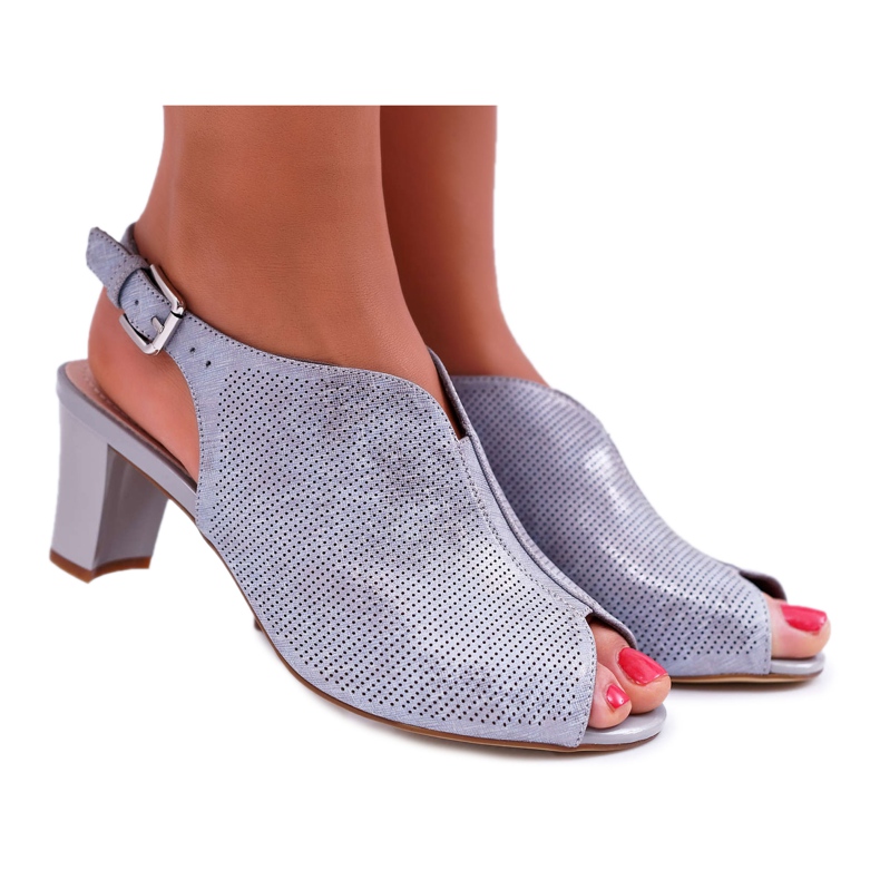 Sandale pentru femei cu toc înalt Sergio Leone SK800 Gri ​​Fanfara