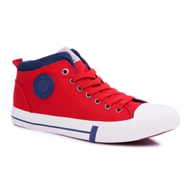 Cross Jeans Tenisi pentru bărbați Jeans cu cruce înaltă Material Roșu DD1R4059 roşu