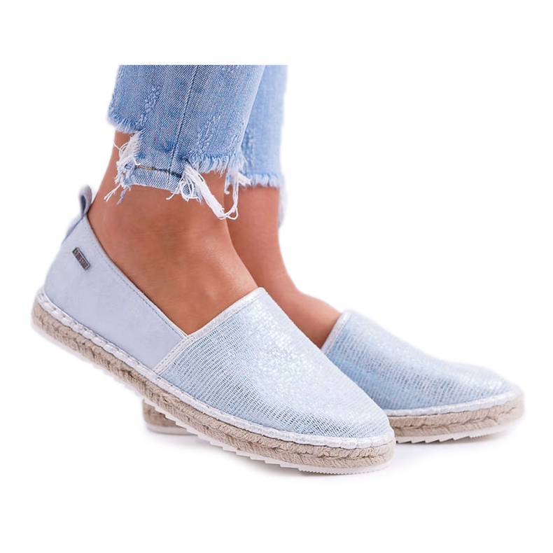 Espadrile pentru femei Big Star Braided Sole Blue Blue DD274767 albastru
