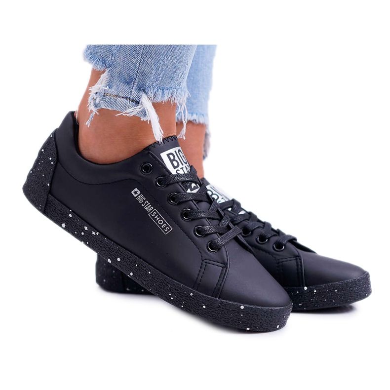 Adidași pentru femei Big Star Grey Star Black AA274A008 negru