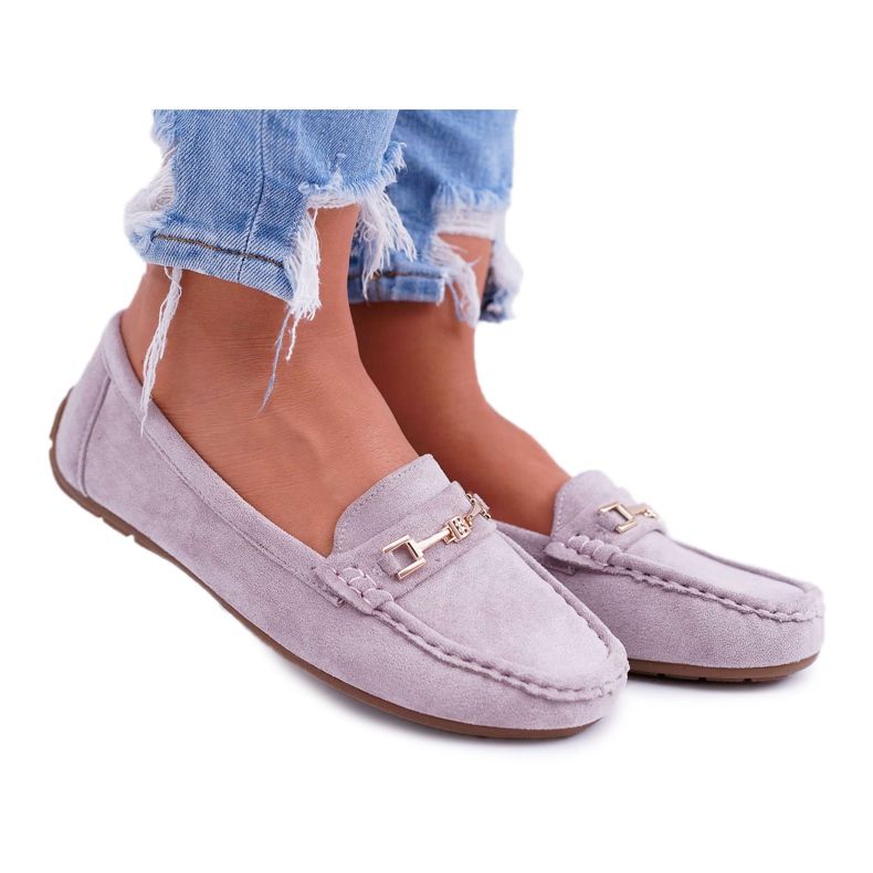 CON Mocasini pentru femei Light Eco-suede Lila Pink Think roz