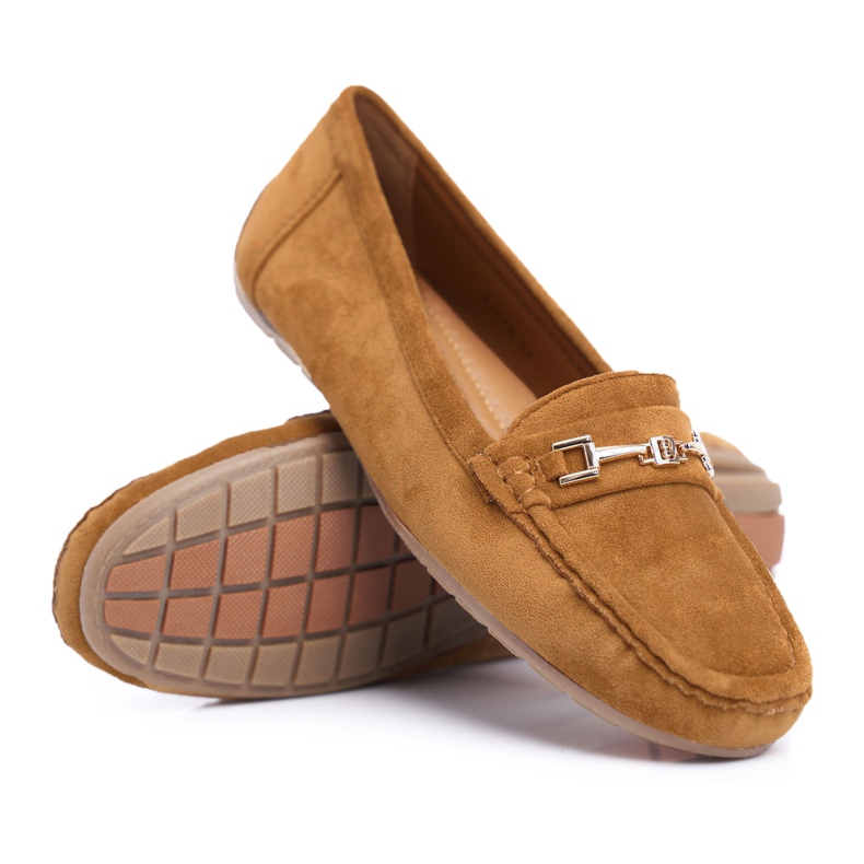 CON Mocasini pentru femei Light Eco-suede Camel Think maro