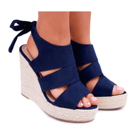 BUGO Sandale pentru femei pe pană Yenga Wedge albastru marin BUGO Sandale pentru femei pe pană Yenga Wedge albastru marin