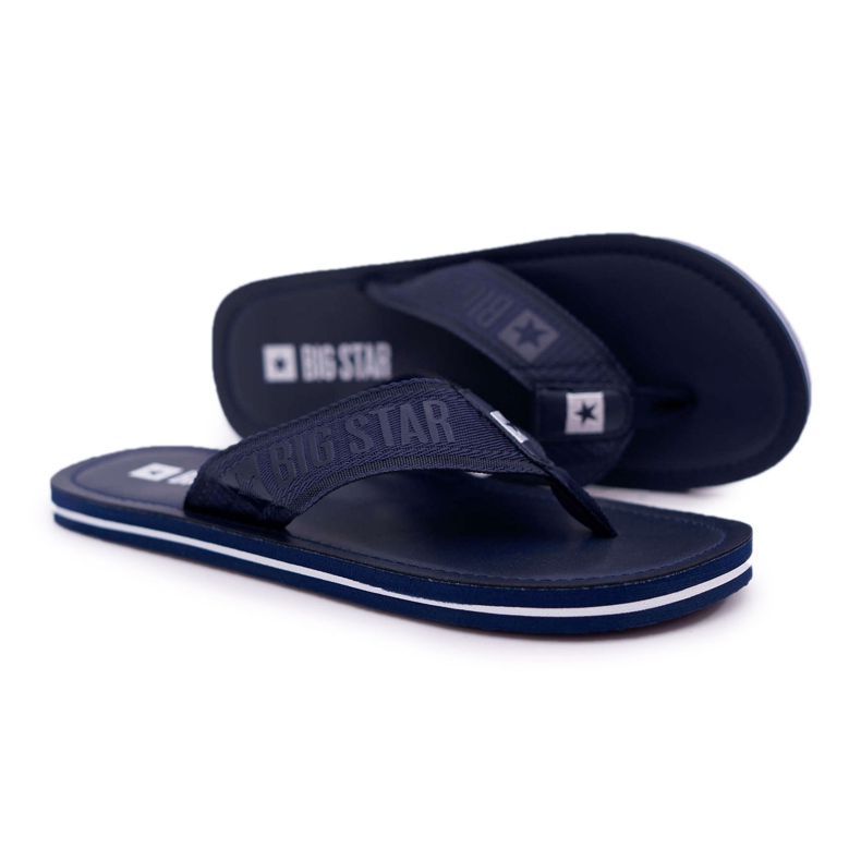 Papuci pentru bărbați Flip-flops Big Star Navy Blue DD174676 albastru marin