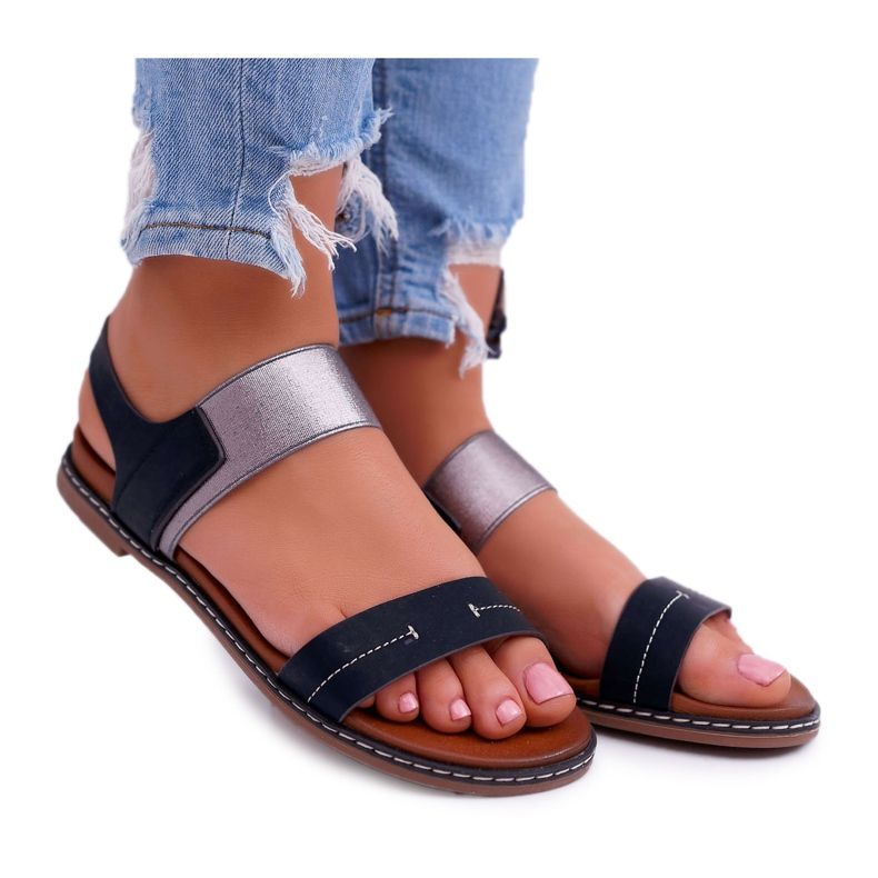 Sandale de damă plate Sergio Leone SK014 Negru Agrina