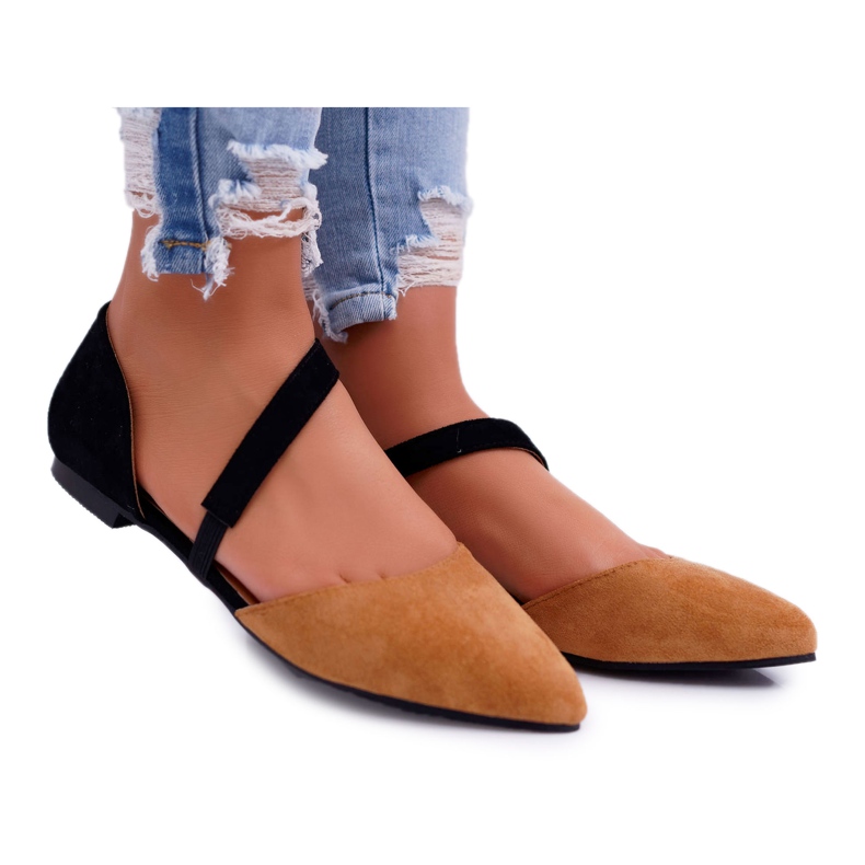 Lu Boo Ballerina In Spitz Camel Carana Suede maro Lu Boo Ballerina In Spitz Camel Carana Suede maro