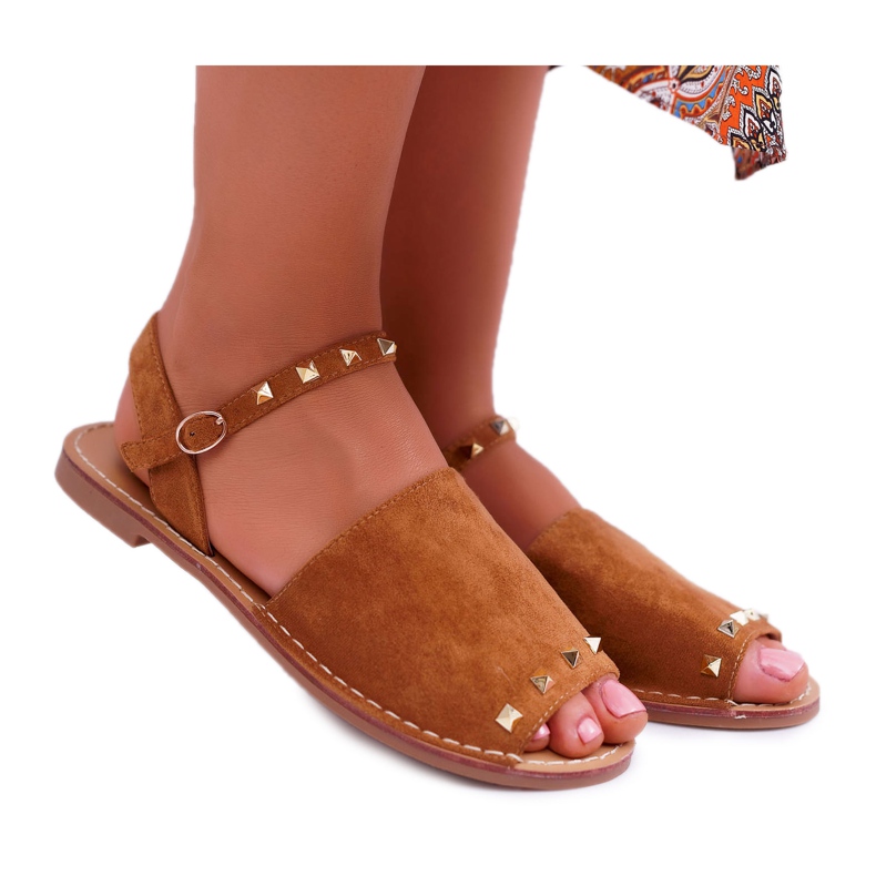 Sandale de damă Lu Boo Suede Camel Silena maro