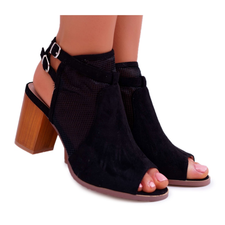 EVE Sandale de damă piele de căprioară negru Thido