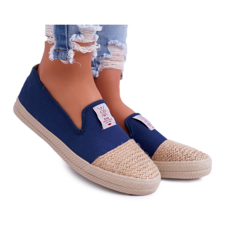 Espadrile pentru femei Cross Jeans Blue Navy DD2R4046 albastru marin