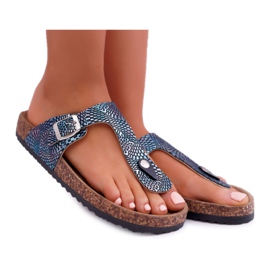 EVE Papuci de damă Flip-flops Blue Navy Baisan albastru marin EVE Papuci de damă Flip-flops Blue Navy Baisan albastru marin