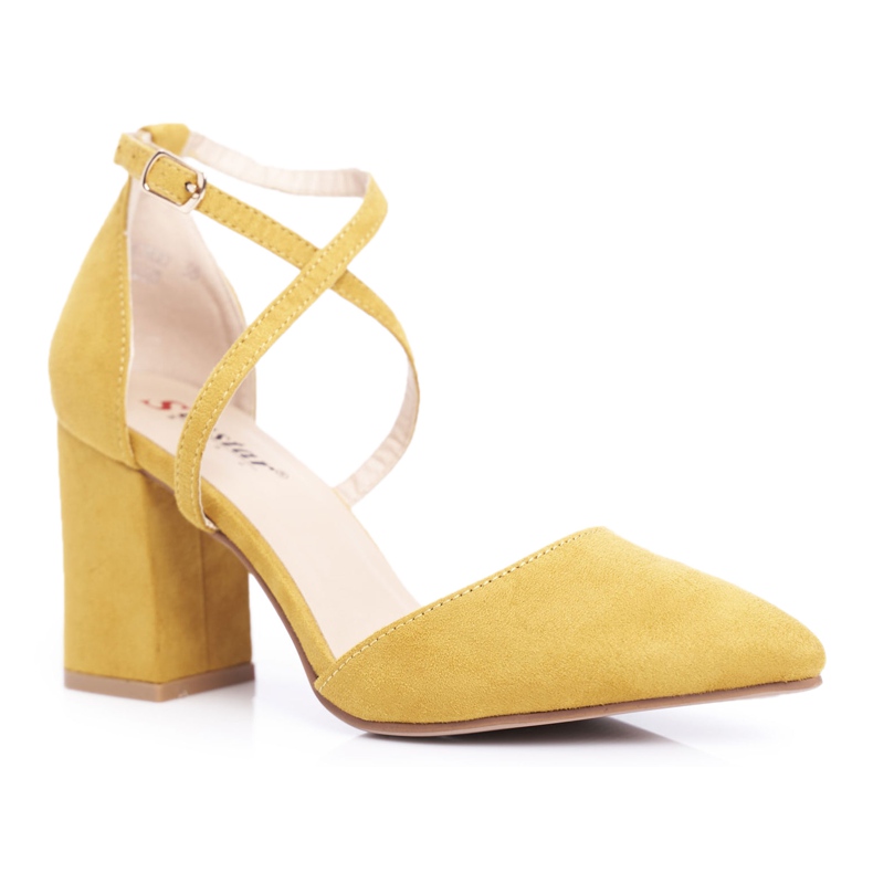 PS1 Pompe de damă pe toc cu trafic galben