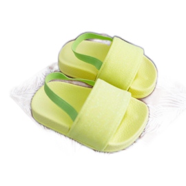FRROCK Papuci pentru fete pentru copii Brocade Lime Rimia verde FRROCK Papuci pentru fete pentru copii Brocade Lime Rimia verde