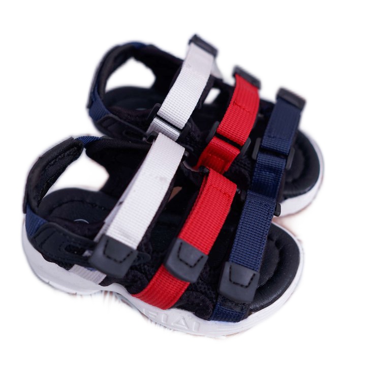 FRROCK Sandale copii cu velcro pentru fete băieți negru Fima