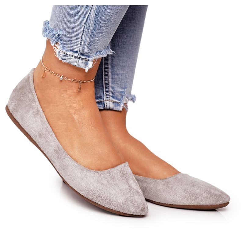 PS1 Balerini de damă din piele gri Dermeno PS1 Balerini de damă din piele gri Dermeno