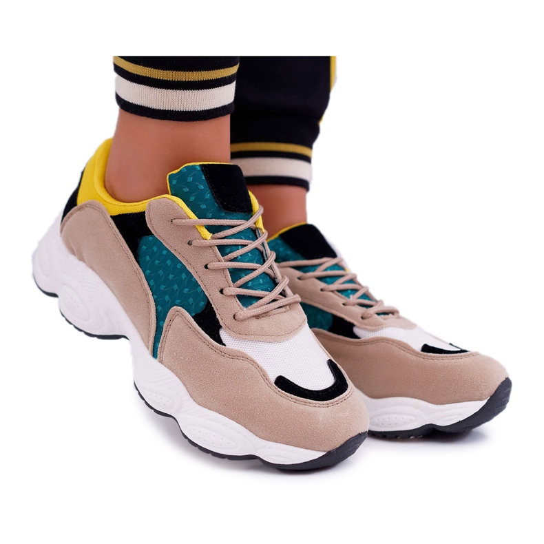 NFR Încălțăminte sport pentru femei Suede Green Yellow Lollipop multicolor verde galben