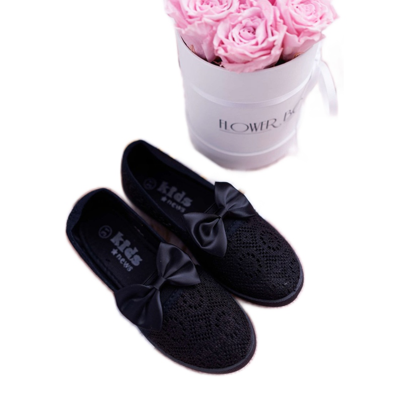 EVE Adidași copii Dudi din dantelă neagră negru