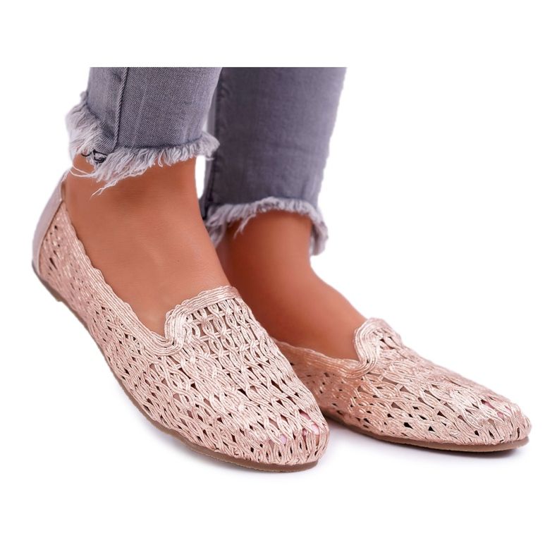 Balerini de damă Lu Boo împletit aur roz 4Ever