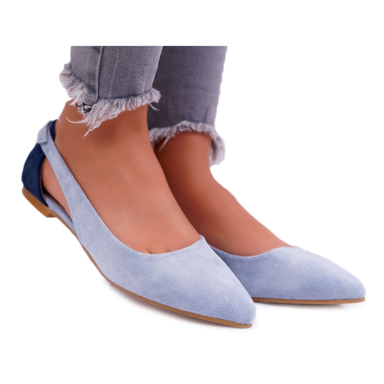 Lu Boo Ballerina In Spitz Blue Suede Better albastru