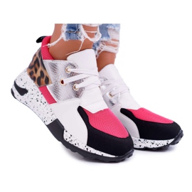 Pantofi sport pentru femei Lu Boo cu leopard cu imprimeu Malibu alb multicolor Pantofi sport pentru femei Lu Boo cu leopard cu imprimeu Malibu alb multicolor
