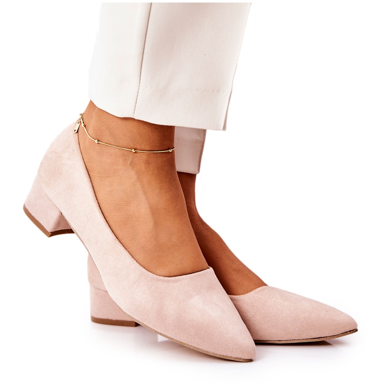 PS1 Pompă clasică pentru femei din piele de căprioară bej bej Rheya