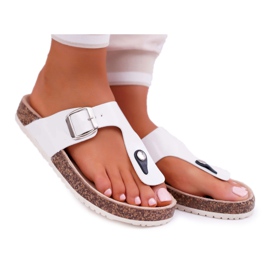 SEA Flip-flops pentru papuci de damă pe paletă albă lăcuită neagră