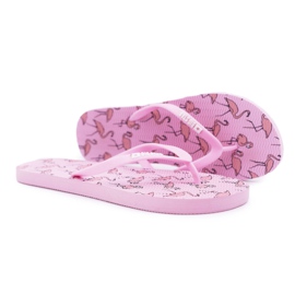 Papuci de damă Flip-flops Big Star Pink Flamingos AA274A176 roz