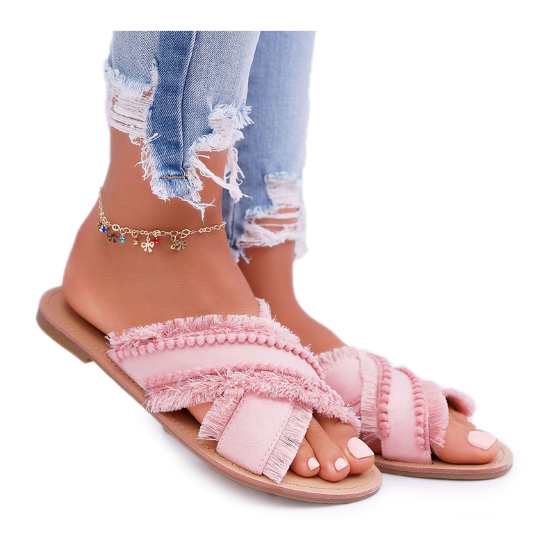 Papuci Material Femei Vices 7269 Pink Jamen roz