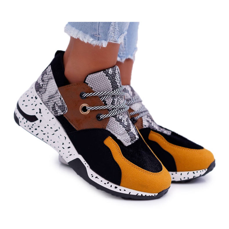 FRJEIN Pantofi sport pentru femei Snake Mix Timoti multicolor