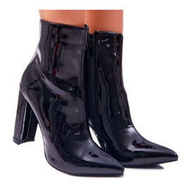 SEA Cizme de damă pe toc înalt Lacuit negru Demens
