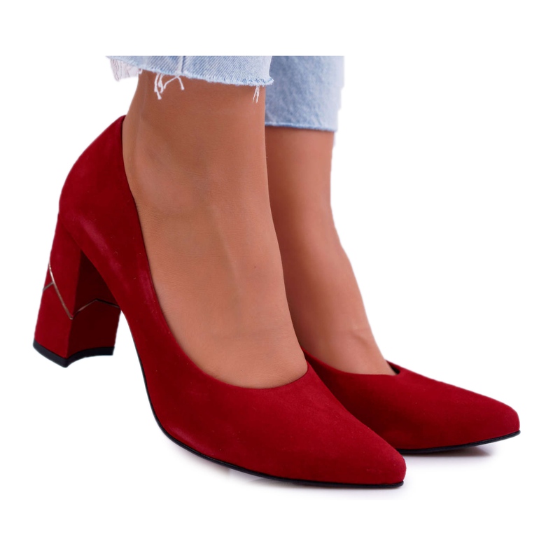 Pompele de damă Laura Messi Suede Red 2050 Tiffany roșu
