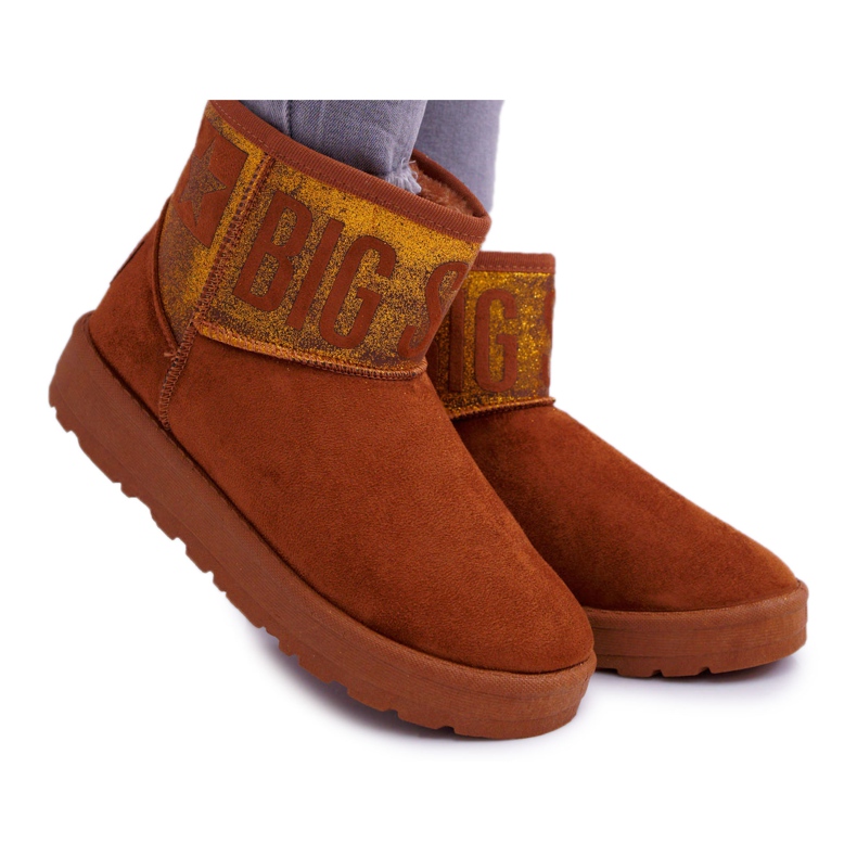 Cizme de zăpadă calde maro pentru femei Big Star EE274259