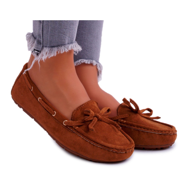 S.Barski Mocasini de damă Suede Camel S. Barski Gustoben maro