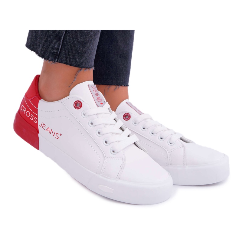 Adidași pentru femei Cross Jeans Alb EE2R4016C roșu